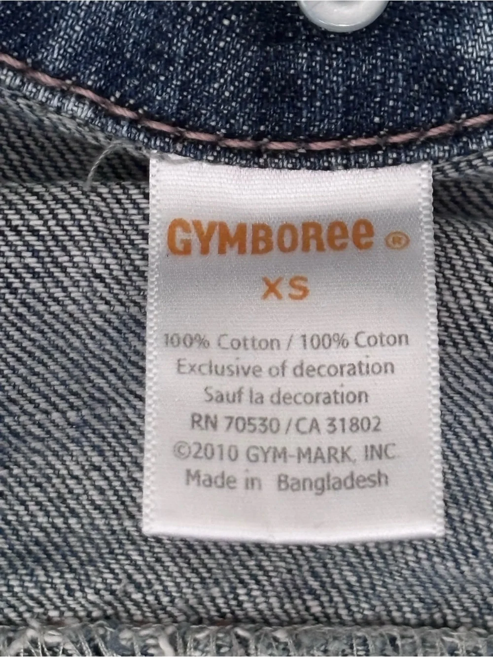 Gymboree Dark Blue Denim Jacket with Pink Trim and Flower Buttons